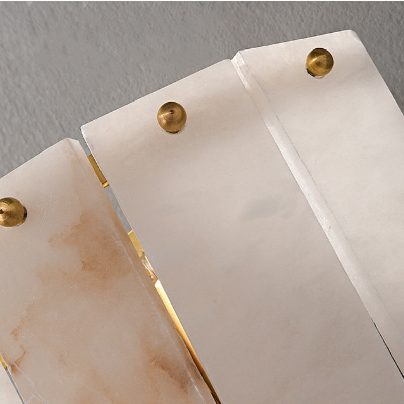 Wall Sconce Elegant Layered Alabaster Wall Sconce Fabtiko