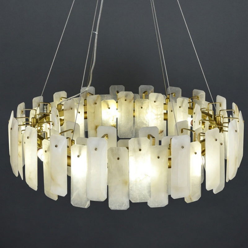 Chandelier Modern Alabaster Square Sheet Chandelier Fabtiko
