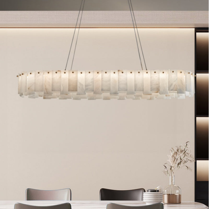 Chandelier Modern Alabaster Marble Chandelier For Dining Room Fabtiko