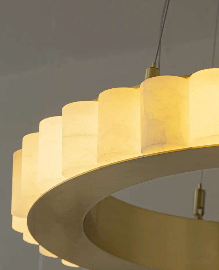 Alabaster Brass Modern Avalon Halo Chandelier Detail drawing