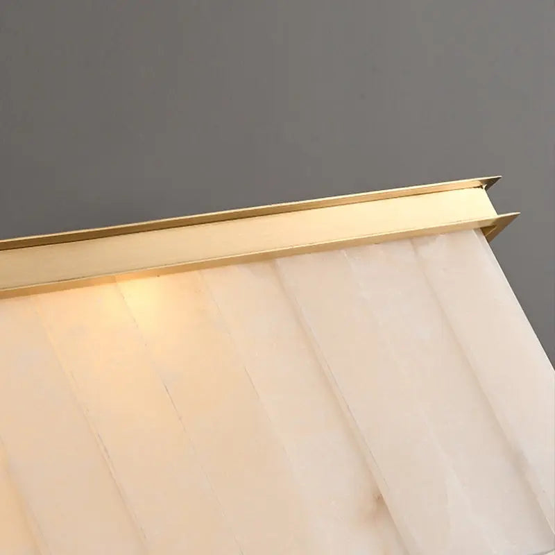 Chandelier Alabaster Brass Rectangular Chandelier Fabtiko