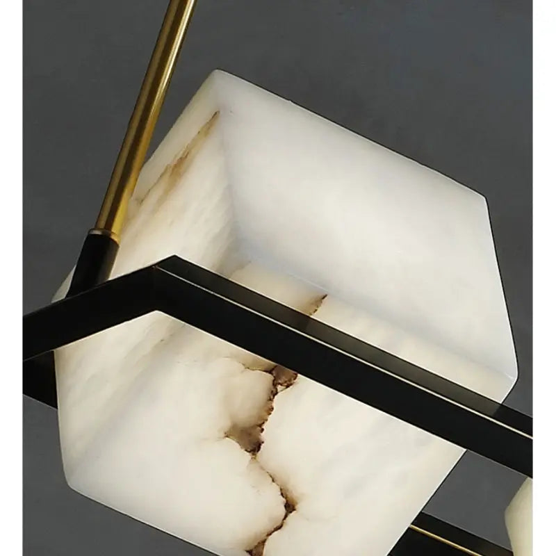 Chandelier Alabaster Cubic Dining Pendant Chandelier Fabtiko