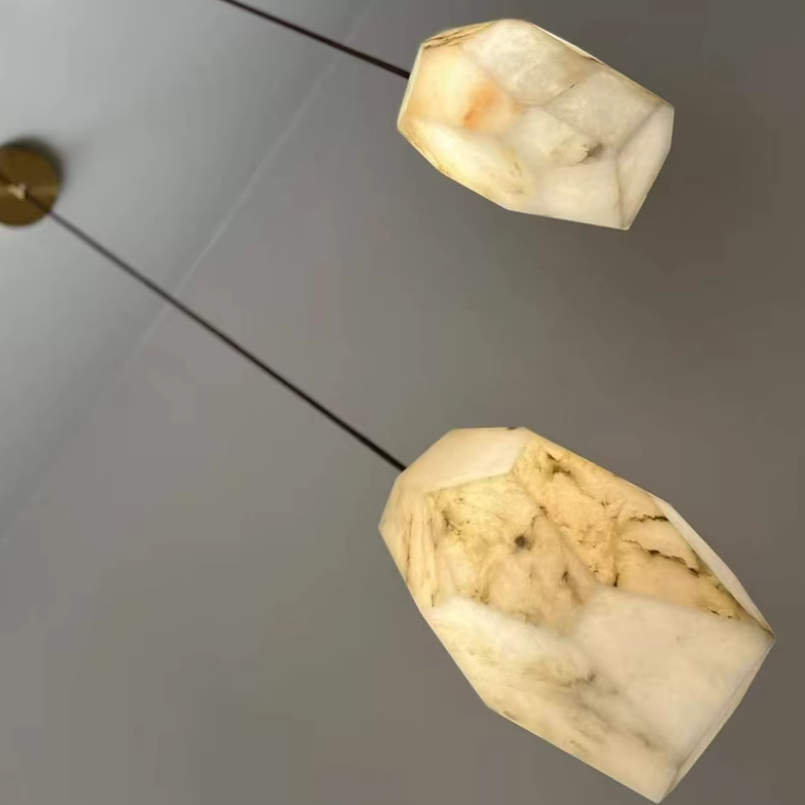 Artistic Ice Minimalist Dining Room Alabaster Pendant Light