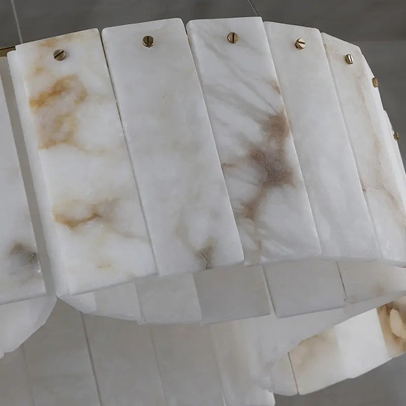 Flush Mount Alabaster Brass Ceiling Lamps Chandelier Light Fabtiko