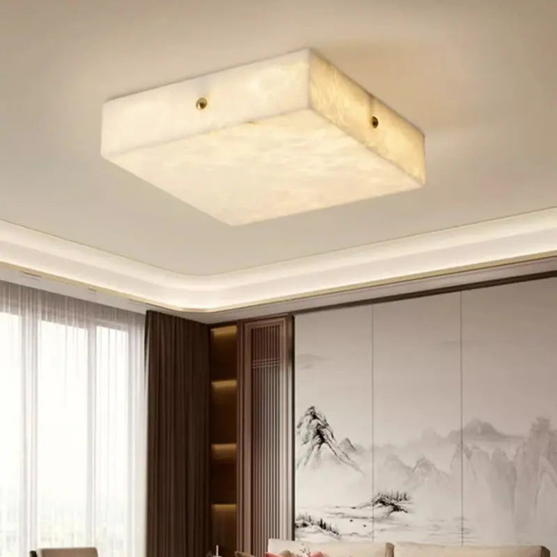Flush Mount Alabaster Square Flush Mount Ceiling Light Fabtiko