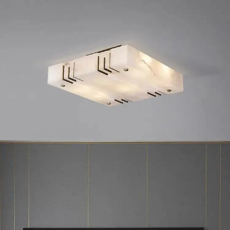 Square Alabaster Flush Mount Ceiling Lamps 23.62"   Ceiling Lamp Fabtiko