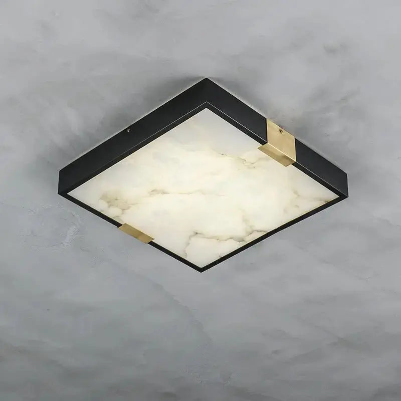 Square Spain Alabaster Flush Mount Ceiling Lights    Ceiling Lamp Fabtiko