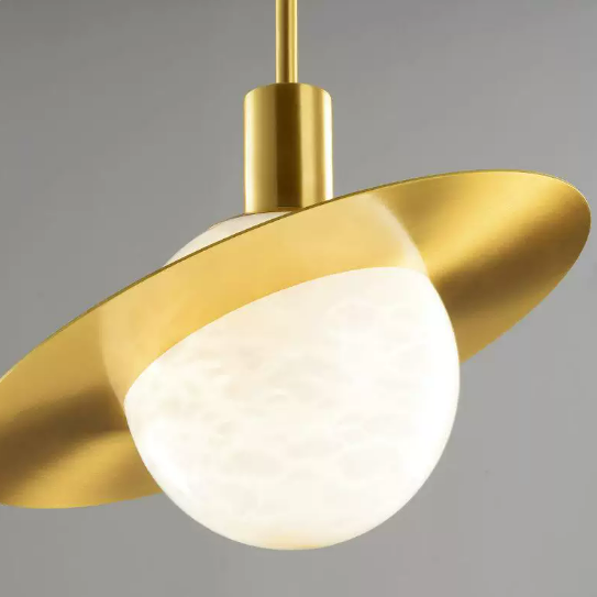 Modern Planetary Style Spherical Alabaster Pendant Light