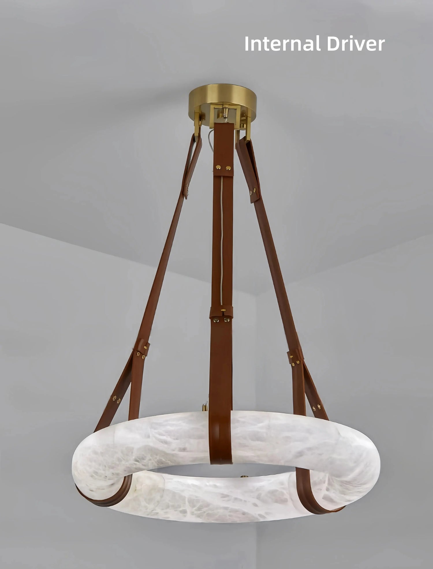 Pendant Alabaster Modern Ring Chandelier Fabtiko