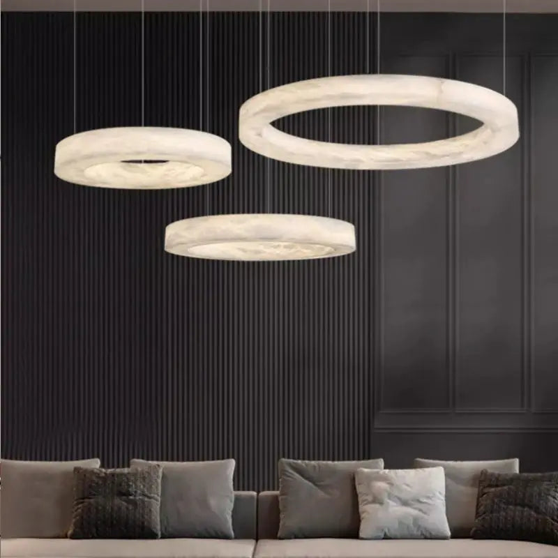 Pendant Alabaster Ring Pendant Light Fabtiko