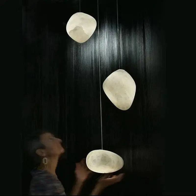 Alabaster Natural Stone Pendant Lights 9.8" D Pendant Fabtiko