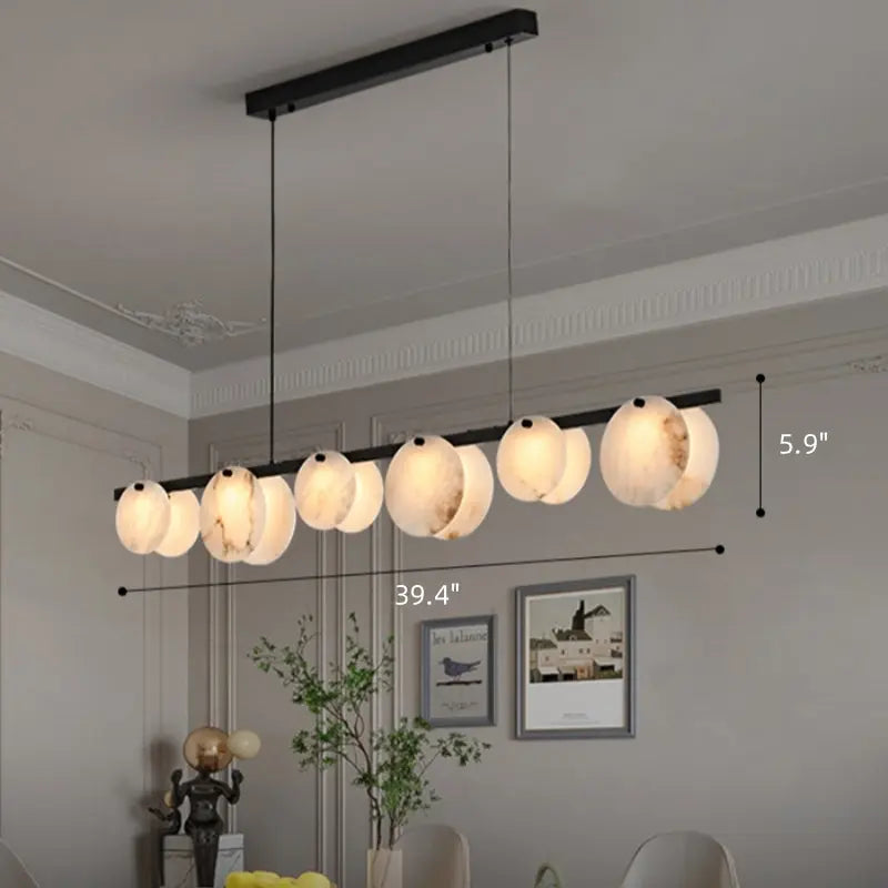 Dining Room Natural Alabaster Island Pendant Light