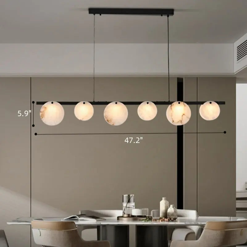 Dining Room Natural Alabaster Island Pendant Light