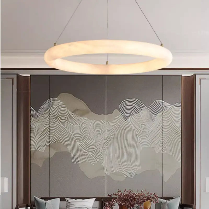 Pendant Spain Alabaster Brass Ring Pendant Lights Fabtiko