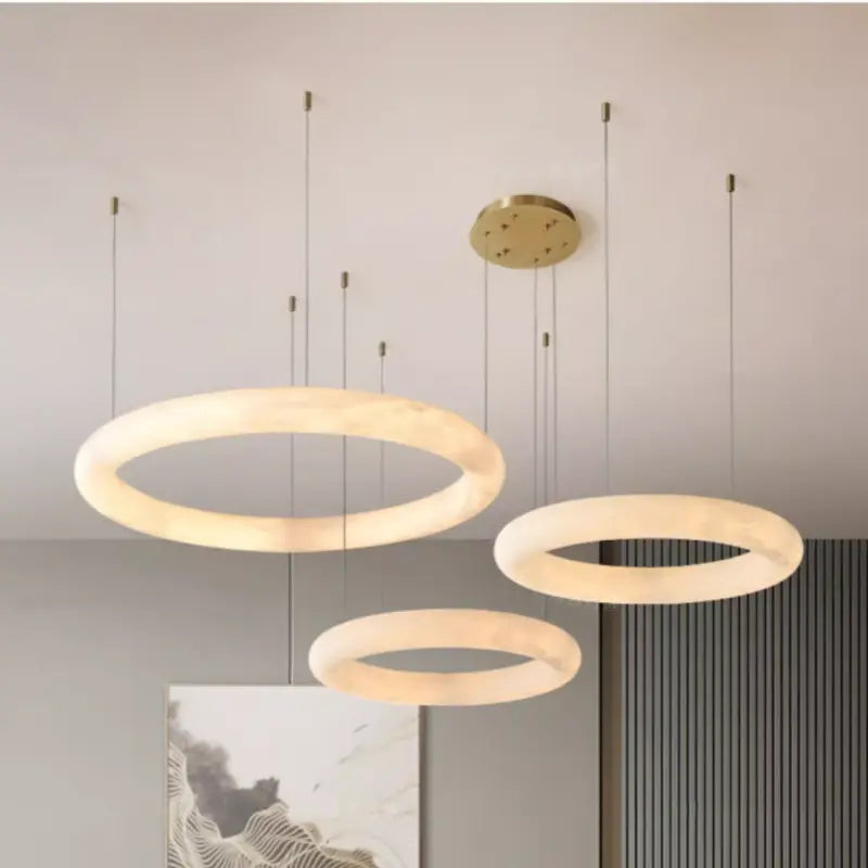 Pendant Spain Alabaster Brass Ring Pendant Lights Fabtiko