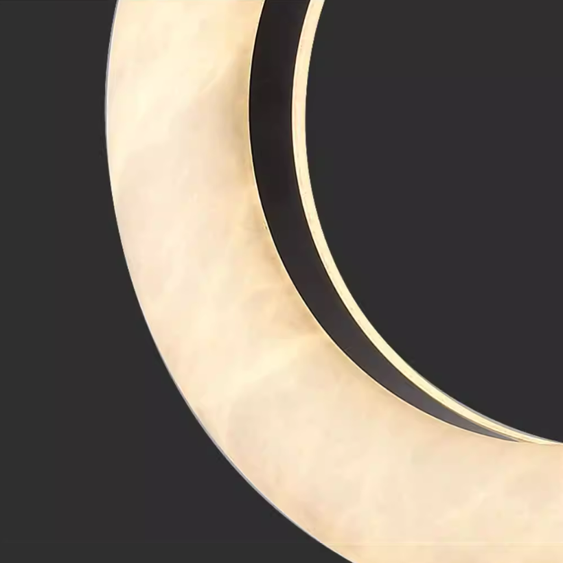 Unique Circular Alabaster Pendant Light for Bedroom Areas