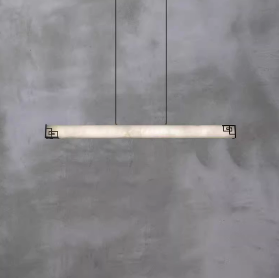 Modern Horizontal Natural Alabaster Pendant