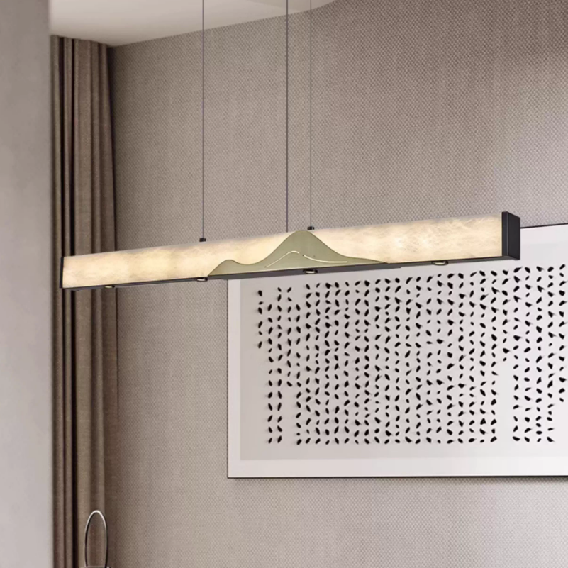 Alabaster Designer Linear Pendant Light for Dining Room