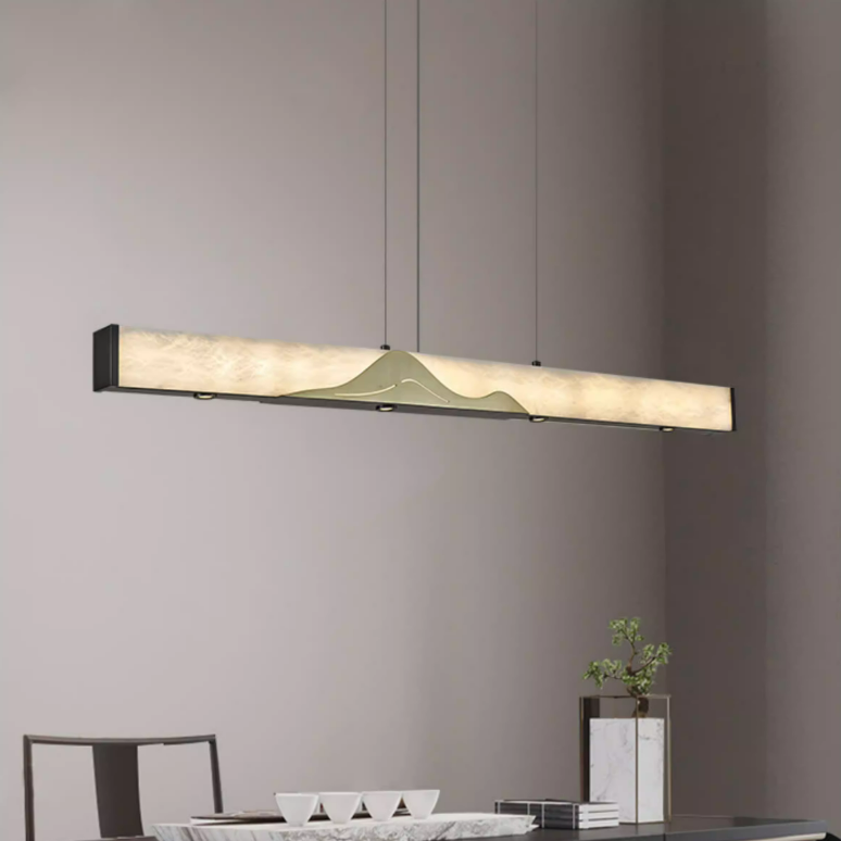 Alabaster Designer Linear Pendant Light for Dining Room