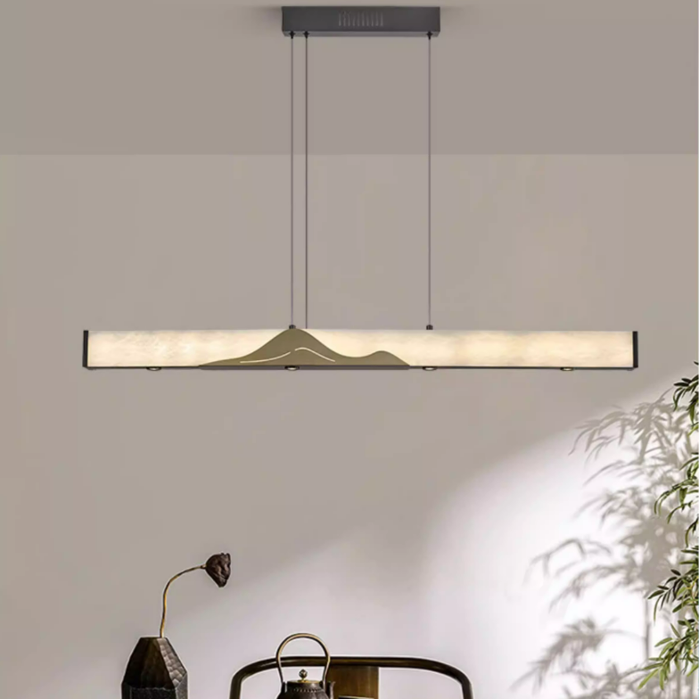 Alabaster Designer Linear Pendant Light for Dining Room