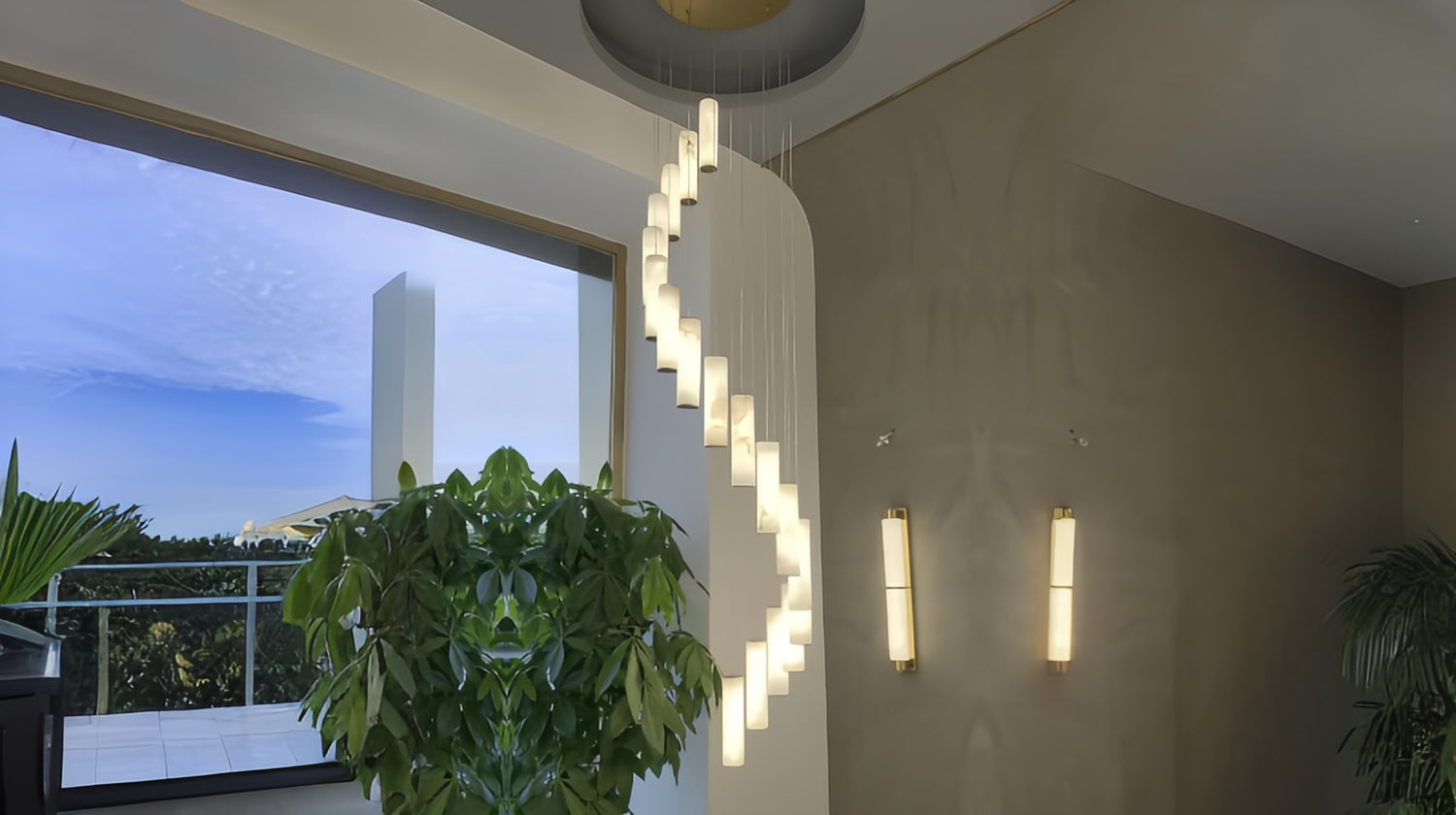 Alabaster light fixture for modern house