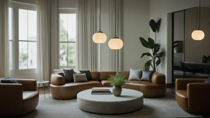 Modern House Light with Round Alabaster Lights