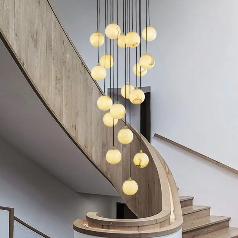 global wavy alabaster chandelier
