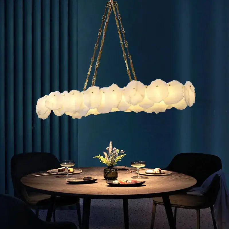 nasile linear alabaster chandelier light fixture
