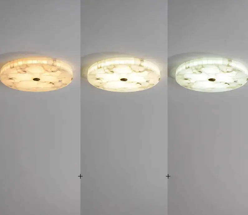 round alabaster flush mount ceiling lamp