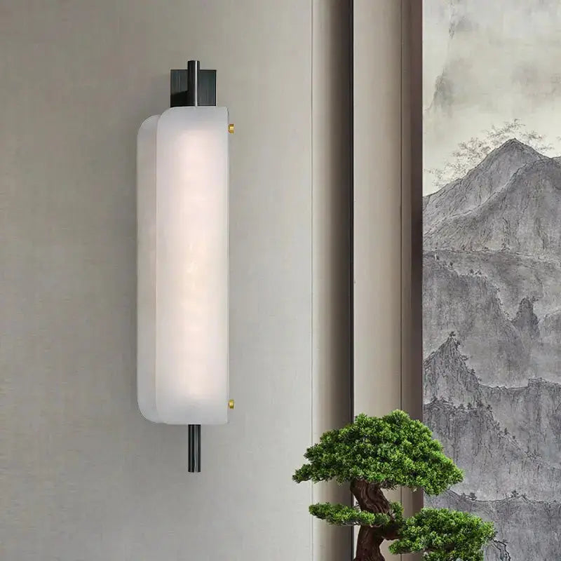 Fabtiko Alabaster Linear Wall Sconce Modern