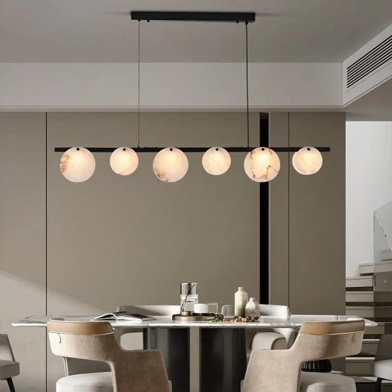 dining room natural alabaster island pendant light