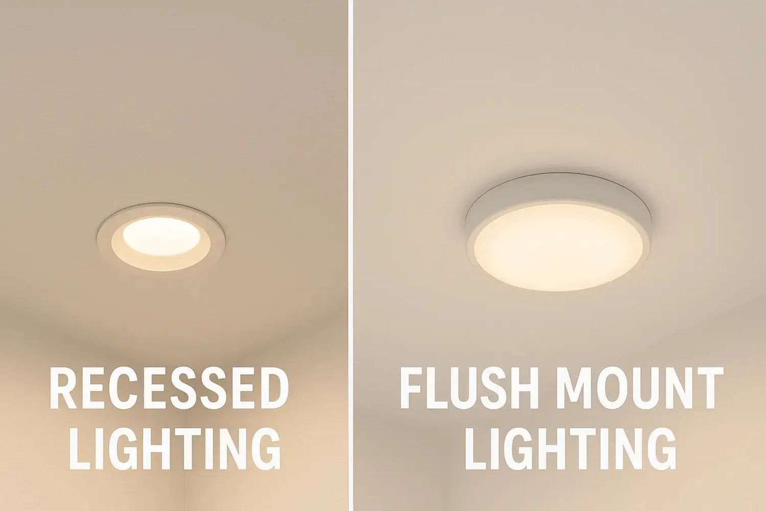 flush mount vs recessed lighting