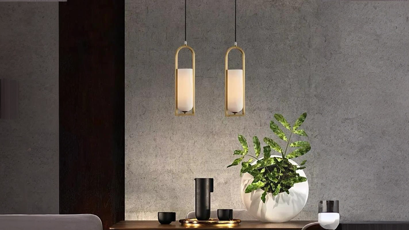 Fabtiko Alabaster Brass Pendant Light Fixtures 