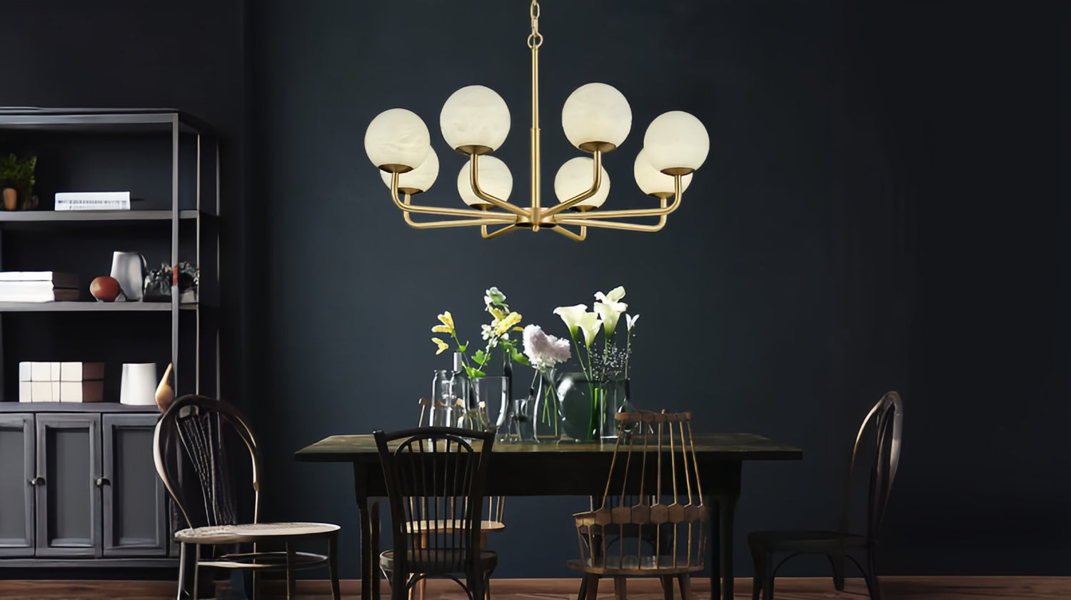 Alabaster Modern Global Dining Chandelier for Dinning Room