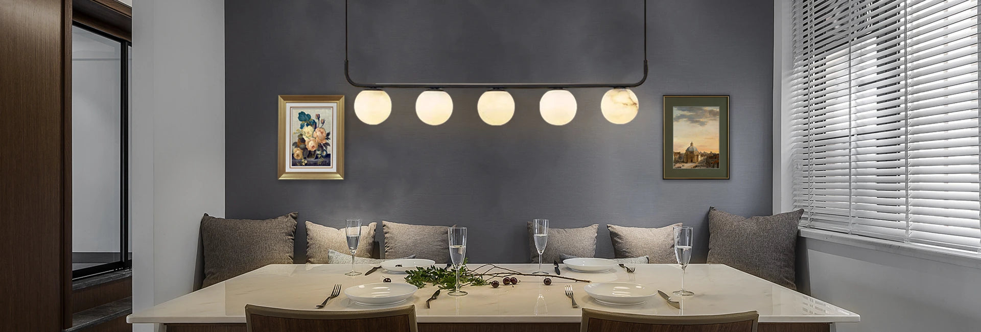 Modern Living Space with Fabtiko® Pendant Lights