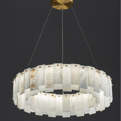 Chandelier Luxury Alabaster Round Chandelier Fabtiko
