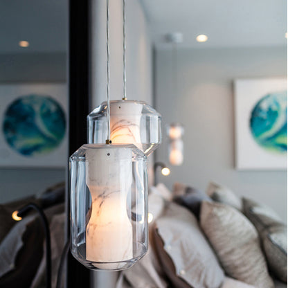 Alabaster Glass Pendant Lights for Dining Room