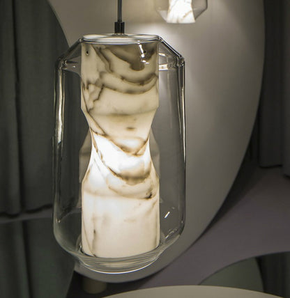 Alabaster Glass Pendant Lights for Dining Room
