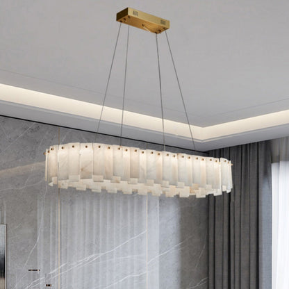 Chandelier Modern Alabaster Marble Chandelier For Dining Room Fabtiko