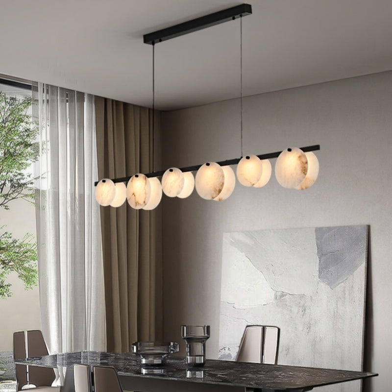 Dining Room Natural Alabaster Island Pendant Light