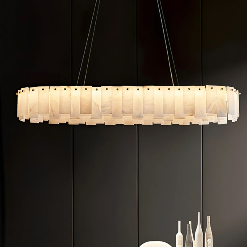 Chandelier Modern Alabaster Marble Chandelier For Dining Room Fabtiko