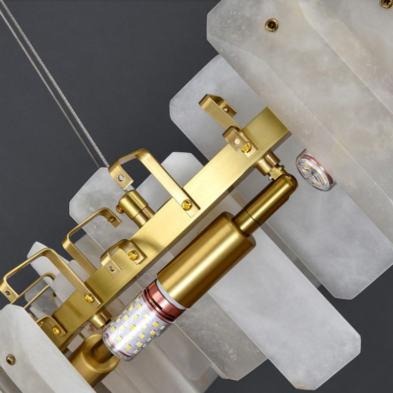 Chandelier Modern Alabaster Square Sheet Chandelier Fabtiko