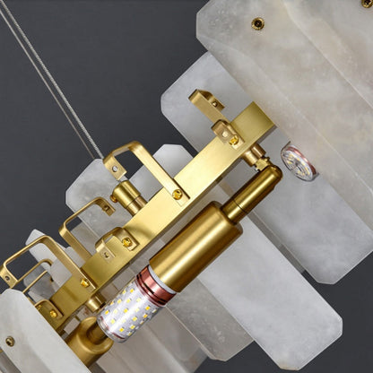 Chandelier Modern Alabaster Square Sheet Chandelier Fabtiko