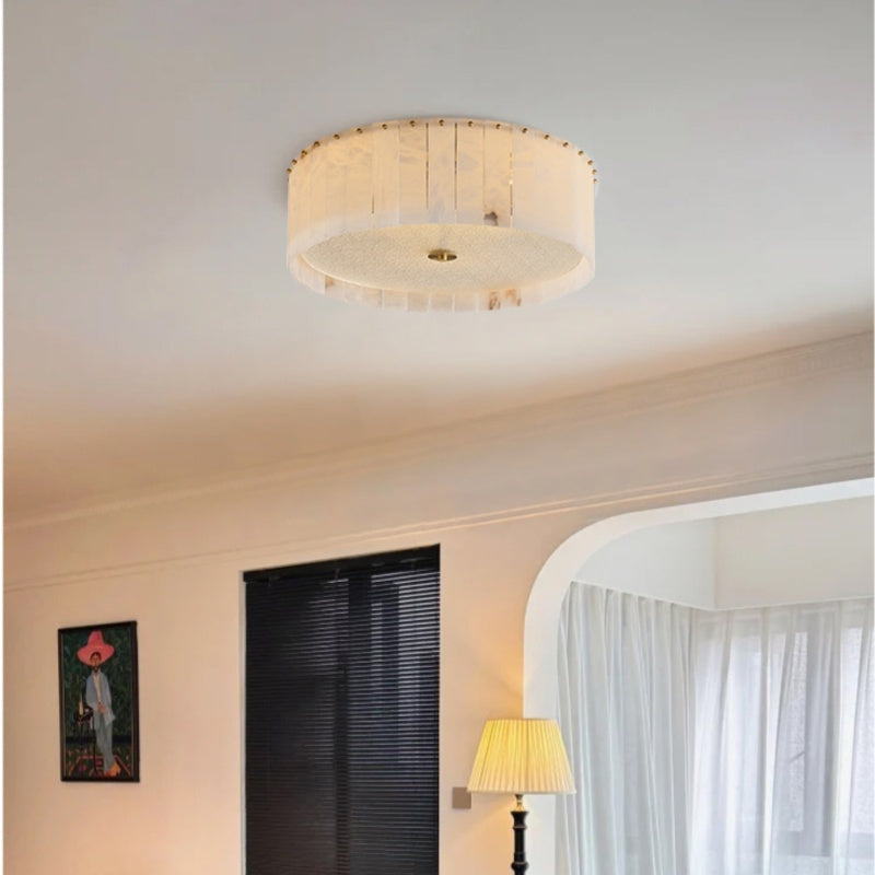 Flush Mount Living Room Luxury Marble Ceiling Light Fabtiko