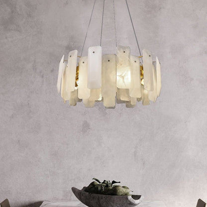 Chandelier Modern Alabaster Square Sheet Chandelier Fabtiko