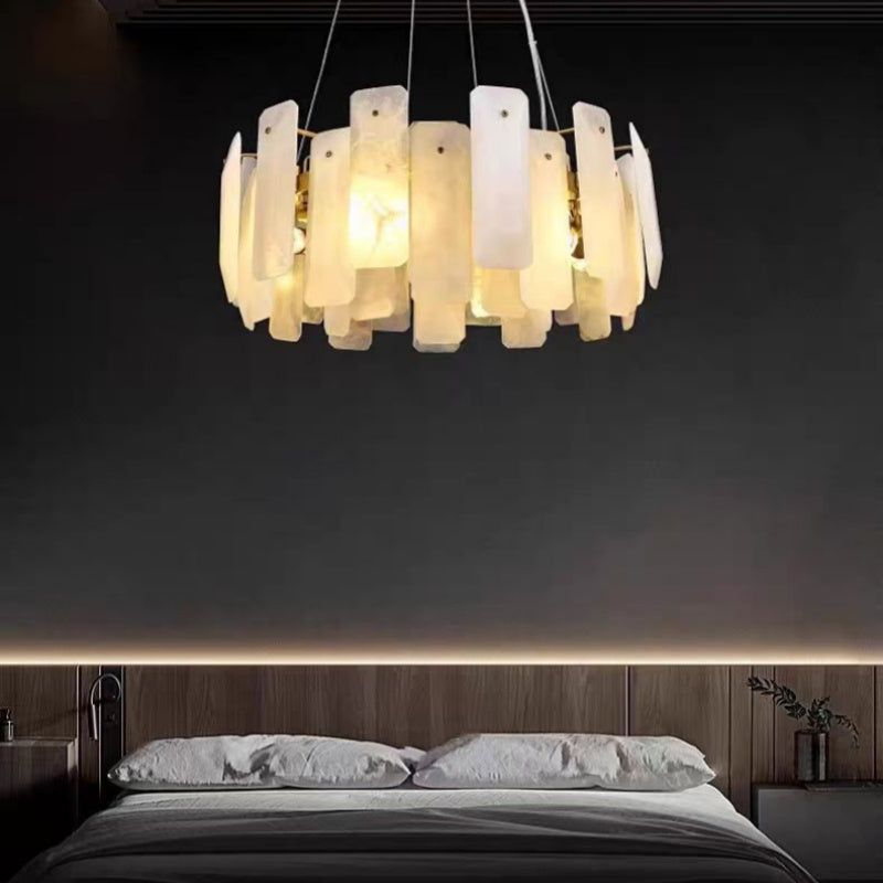 Chandelier Modern Alabaster Square Sheet Chandelier Fabtiko