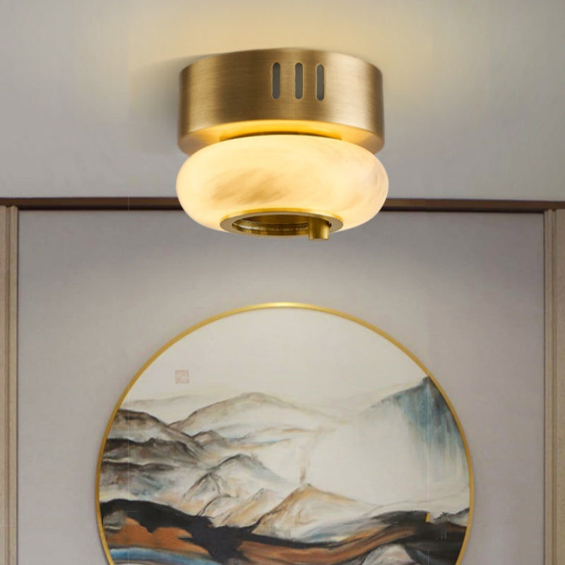 Mini Alabaster Flush Mount Ceiling Light Fixture