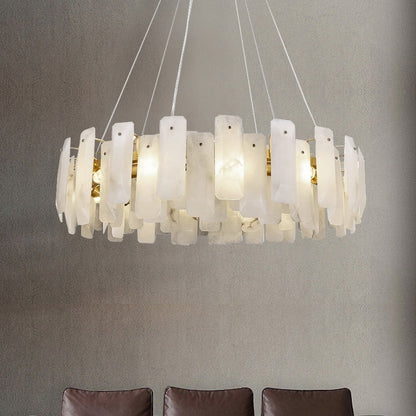 Chandelier Modern Alabaster Square Sheet Chandelier Fabtiko