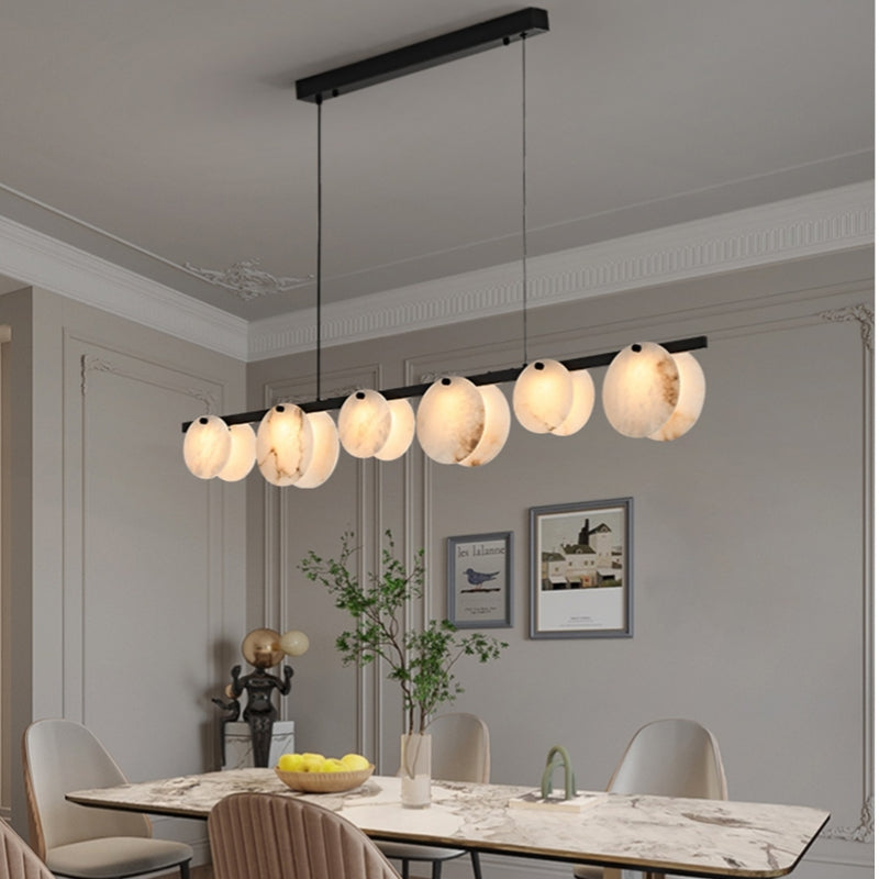 Dining Room Natural Alabaster Island Pendant Light