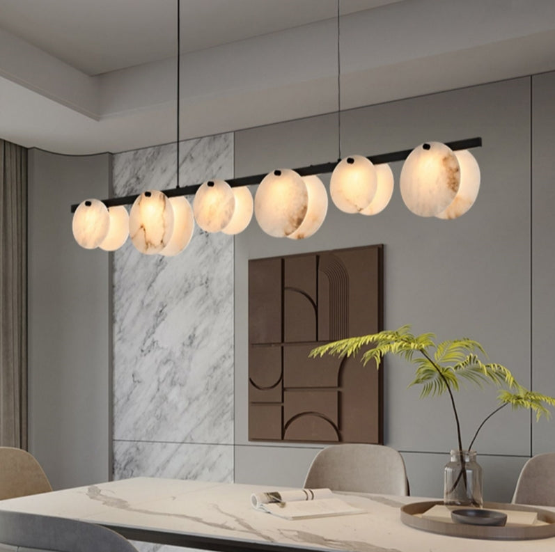 Dining Room Natural Alabaster Island Pendant Light